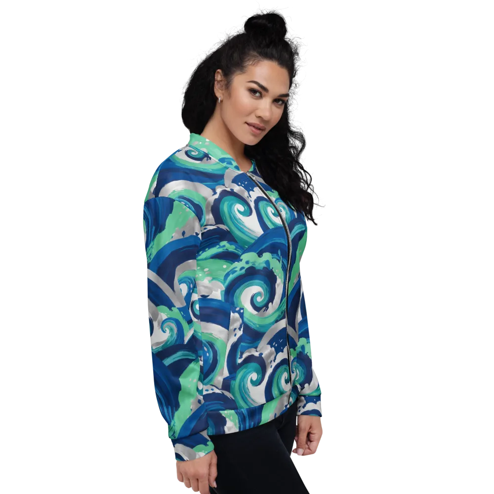 Cobalt Swell on Bomber Jacket — Right