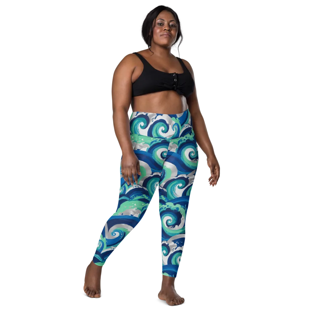 Cobalt Swell on Leggings with Pockets — Front