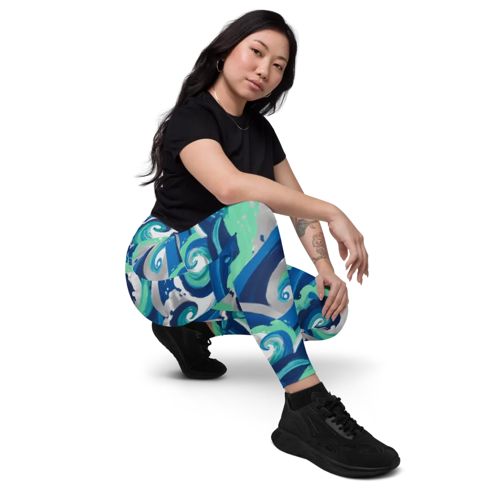Cobalt Swell on Leggings with Pockets — Right Front