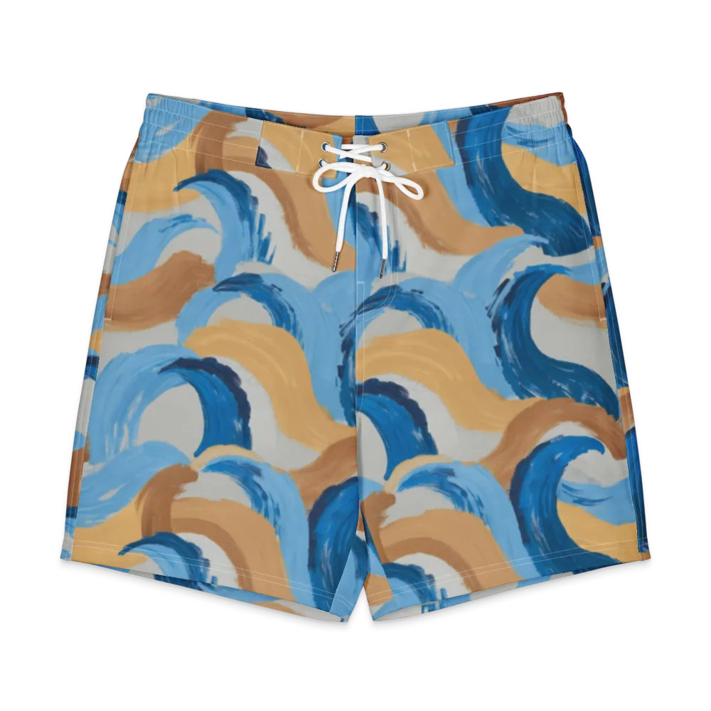 Ochre Swell on Men's Board Shorts — Front