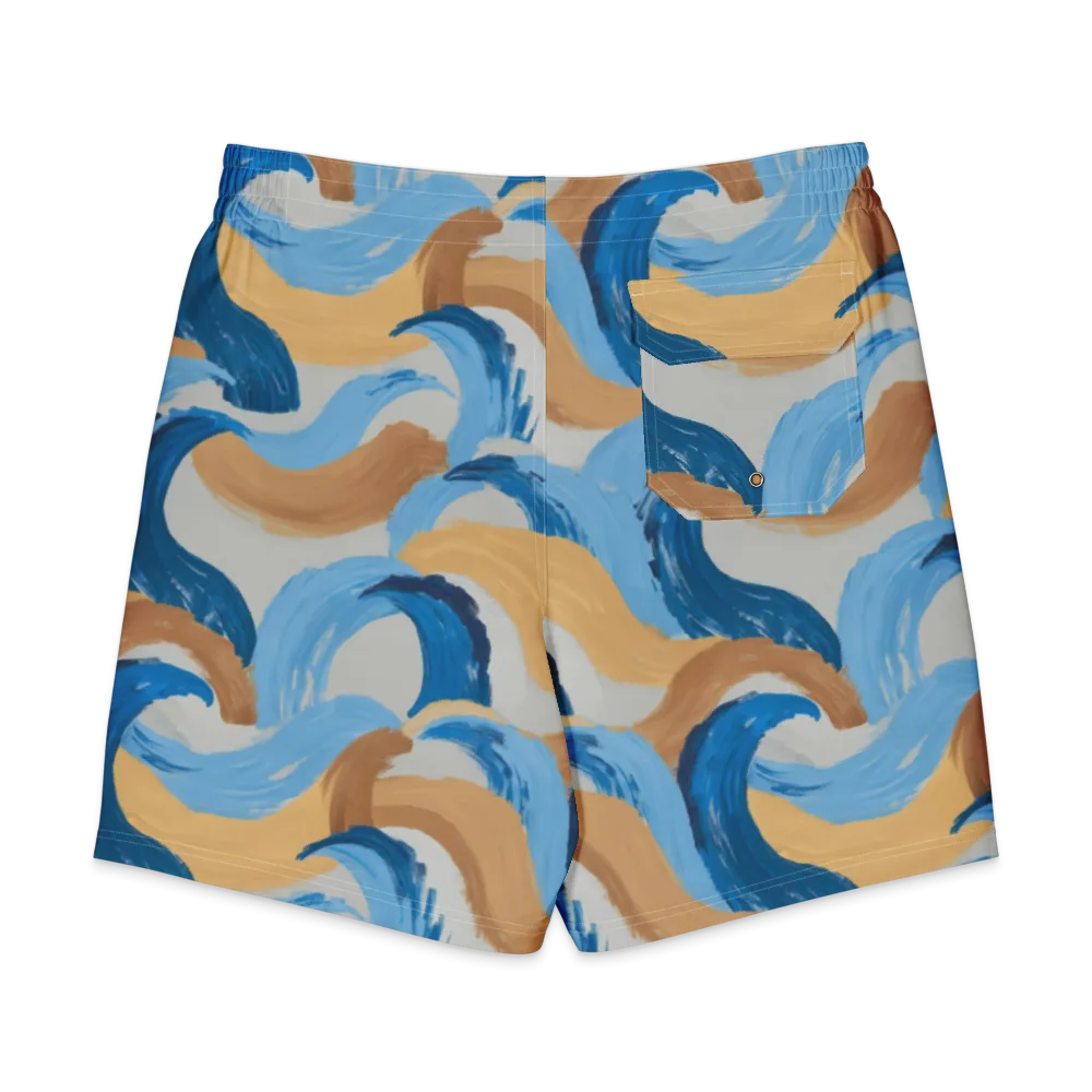 Ochre Swell on Men's Board Shorts — Back