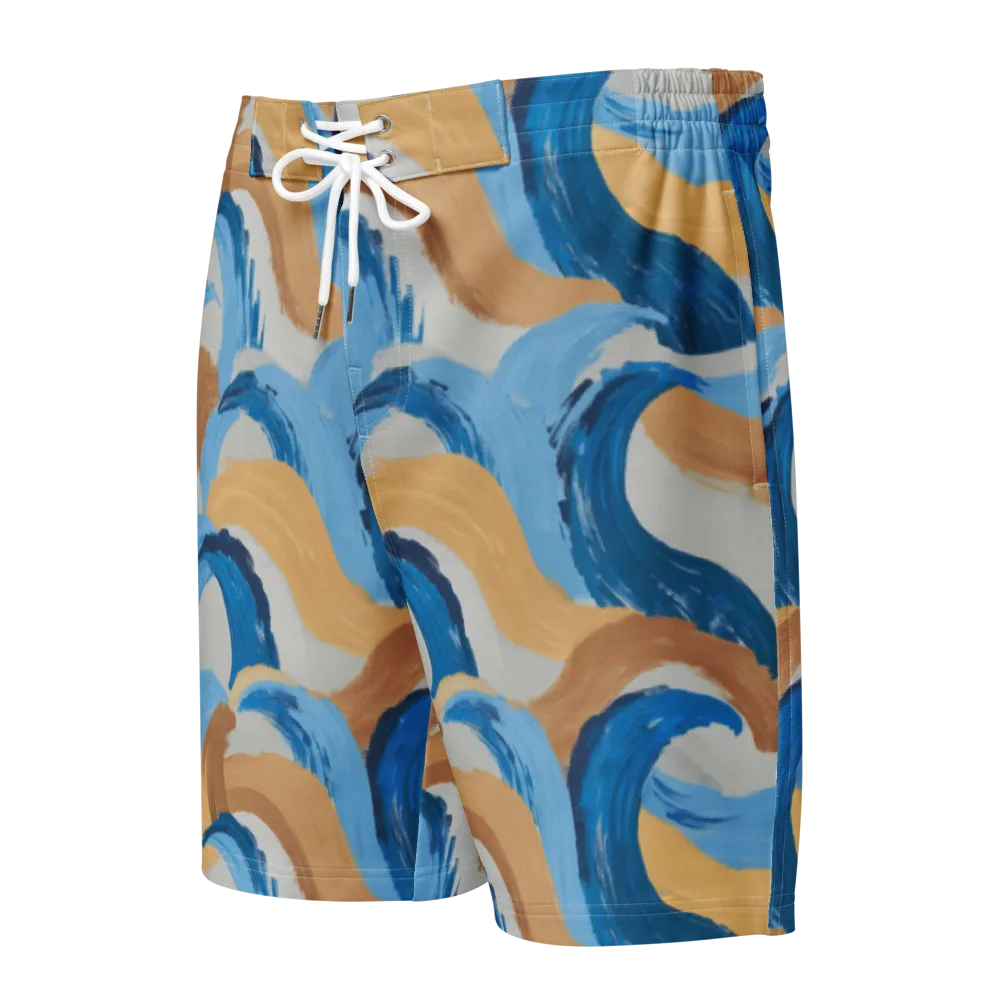 Ochre Swell on Men's Board Shorts — Front