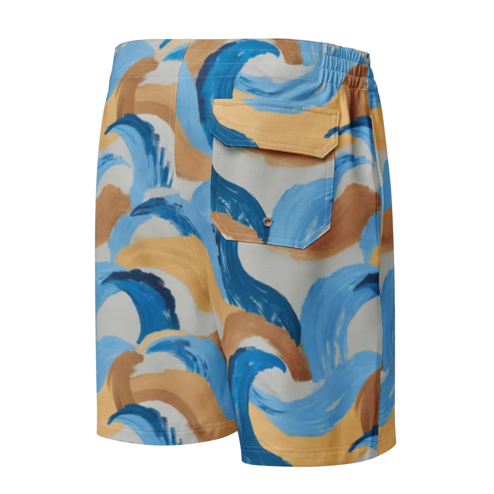 Ochre Swell on Men's Board Shorts — Back