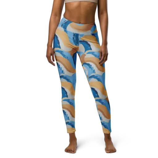 Ochre Swell on a Yoga Leggings