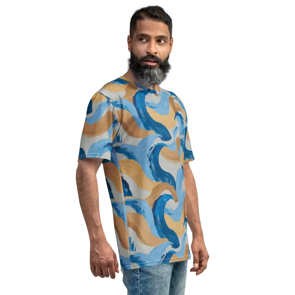 Ochre Swell on Men's Crew Neck T-Shirt — Right