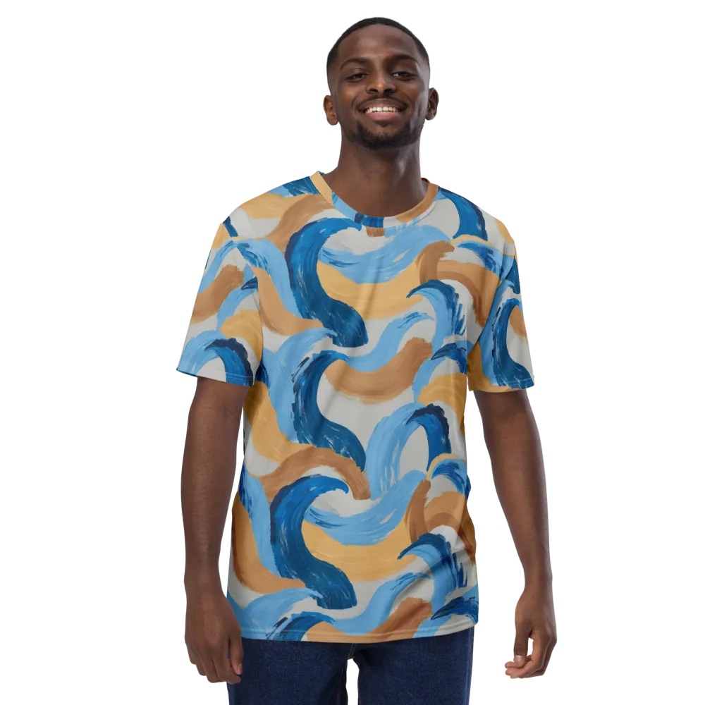 Ochre Swell on Men's Crew Neck T-Shirt — Front