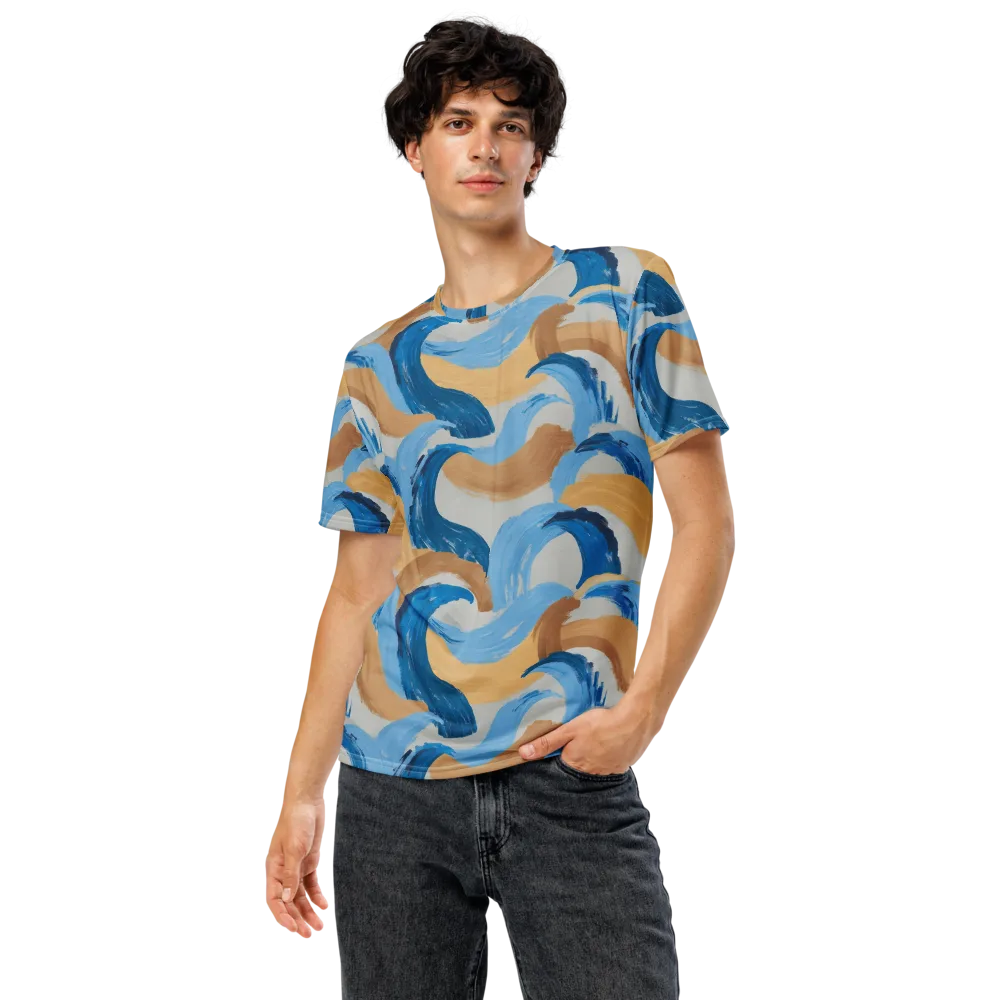 Ochre Swell on Men's Crew Neck T-Shirt — Front