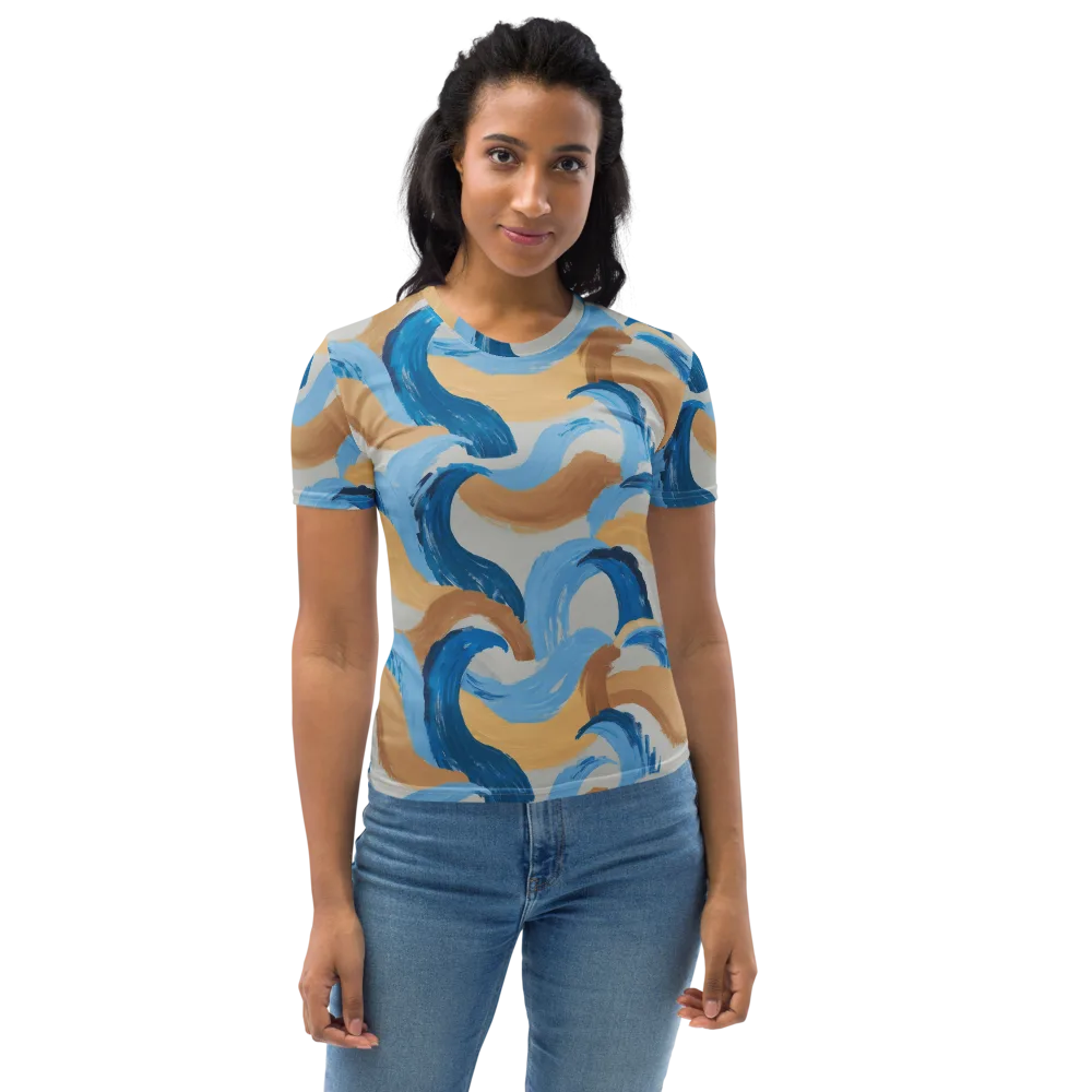 Ochre Swell on Women's Crew Neck T-Shirt — Front