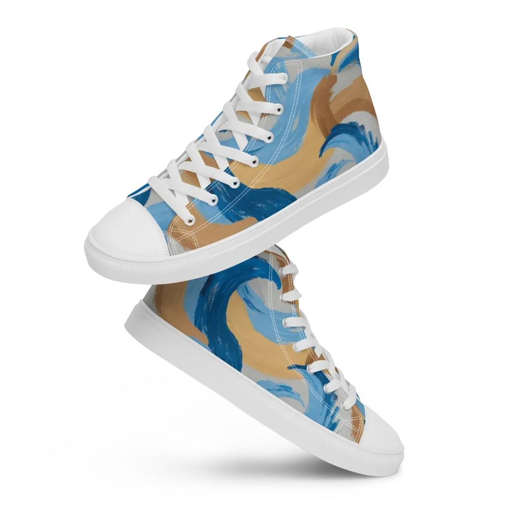 Ochre Swell on Women's High Top Canvas Shoes — Front