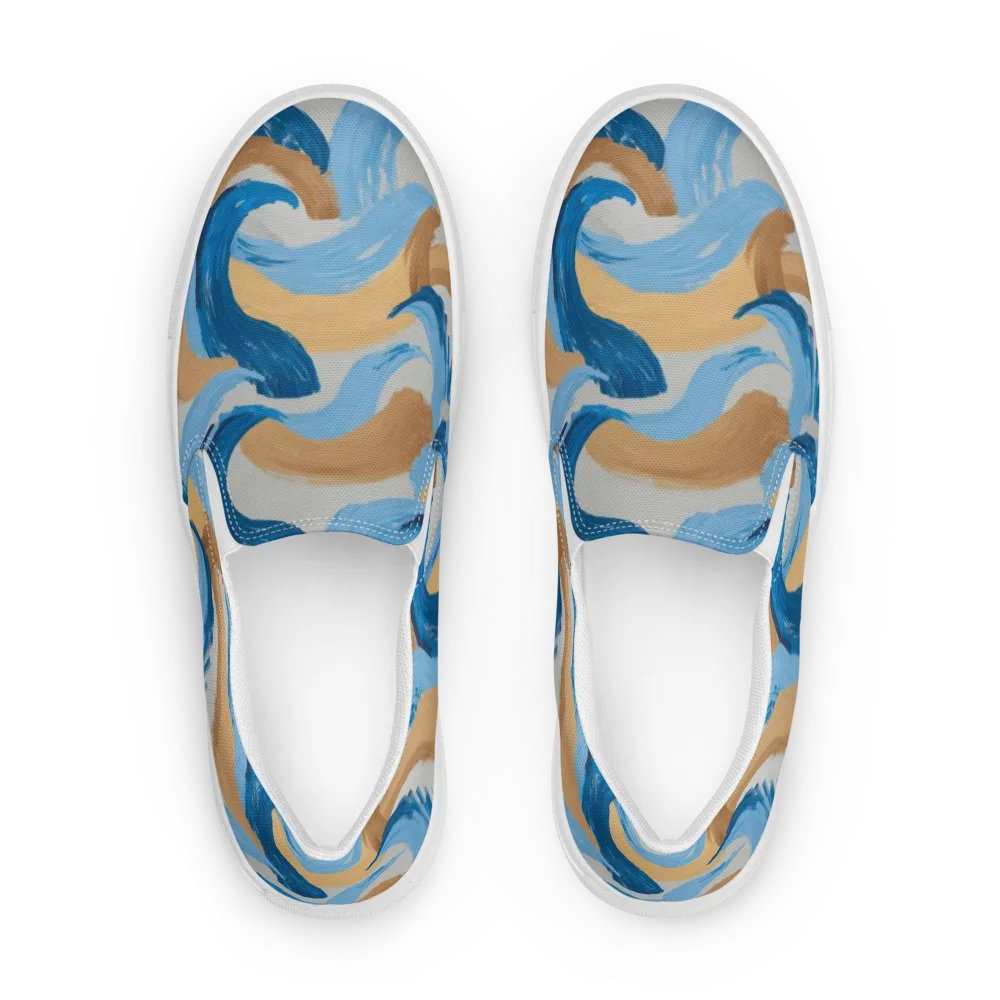 Ochre Swell on Men's Slip-On Canvas Shoes — Front