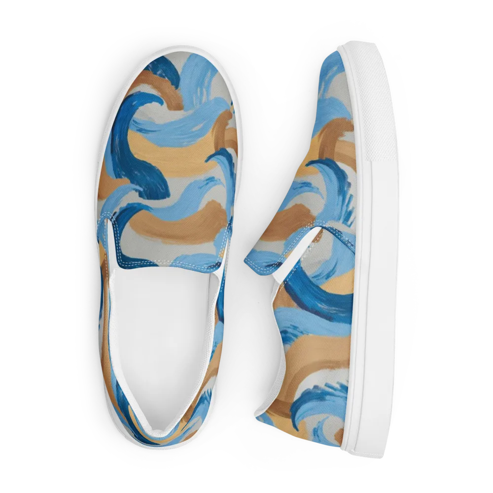 Ochre Swell on Men's Slip-On Canvas Shoes — Front