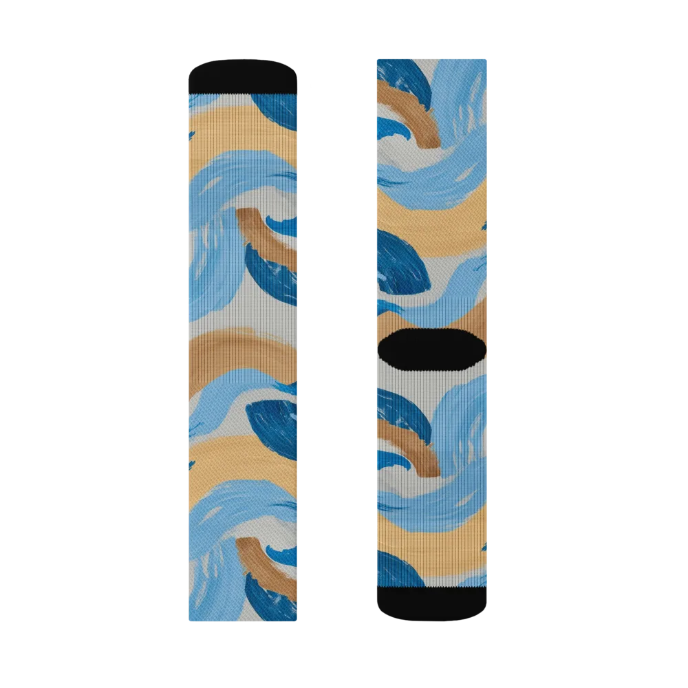 Ochre Swell on Socks — Left Sock