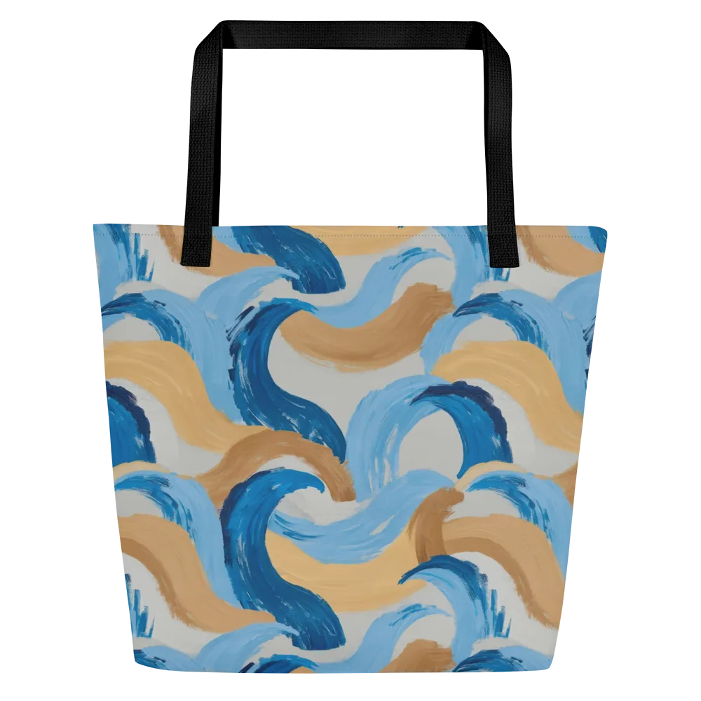Ochre Swell on Large Tote Bag W/ Pocket — Front