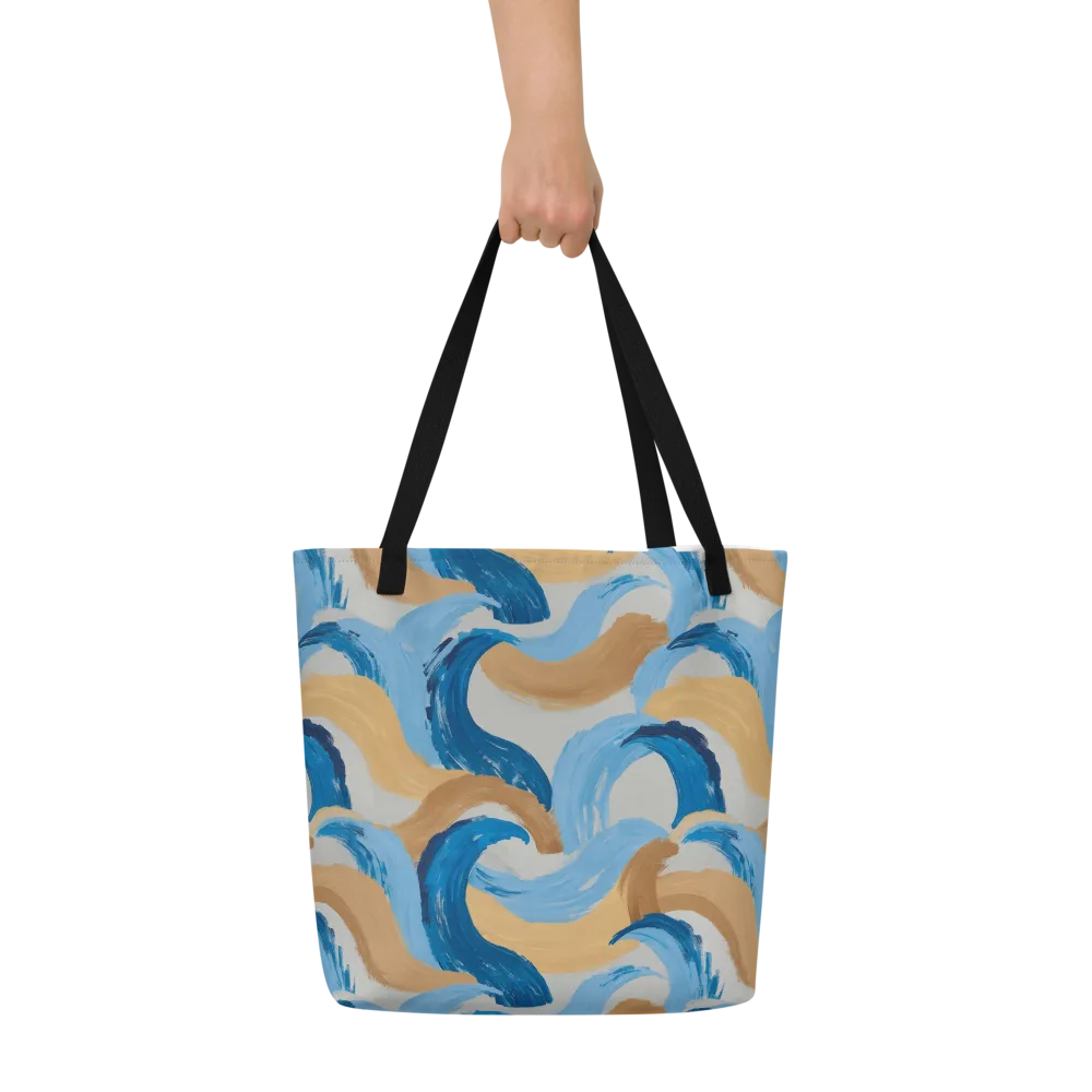 Ochre Swell on Large Tote Bag W/ Pocket — Front