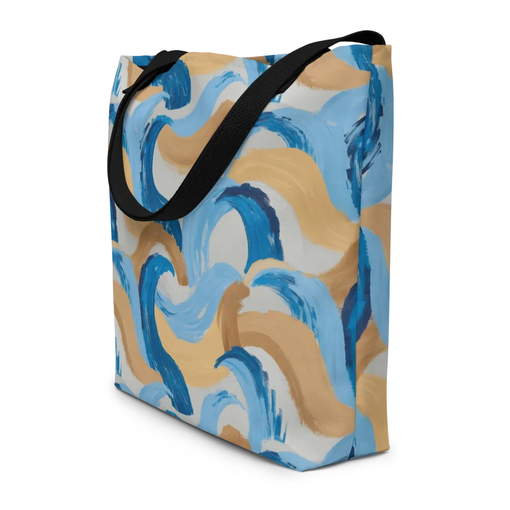 Ochre Swell on Large Tote Bag W/ Pocket — Front