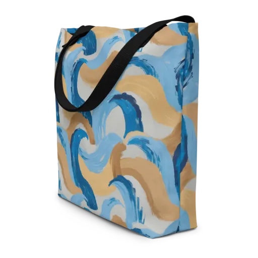 Ochre Swell on a Large Tote Bag W/ Pocket