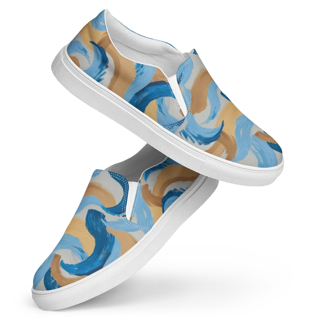 Ochre Swell on Women's Slip-On Canvas Shoes — Front