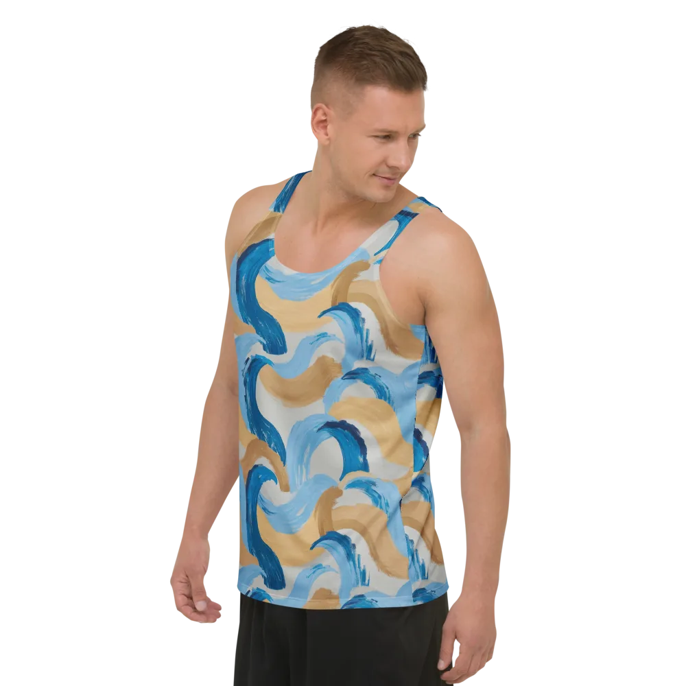 Ochre Swell on Men's Tank Top — Left Front