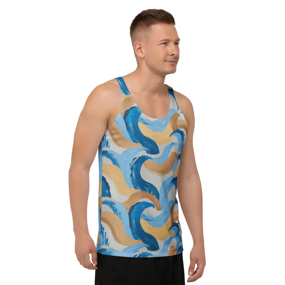 Ochre Swell on Men's Tank Top — Right Front