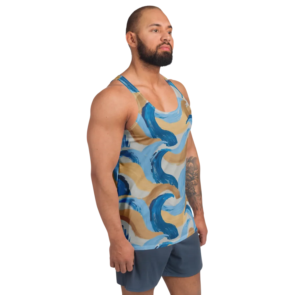 Ochre Swell on Men's Tank Top — Right Front