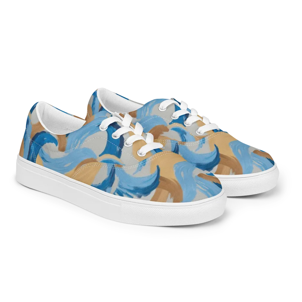 Ochre Swell on Men's Lace-Up Canvas Shoes — Right Front