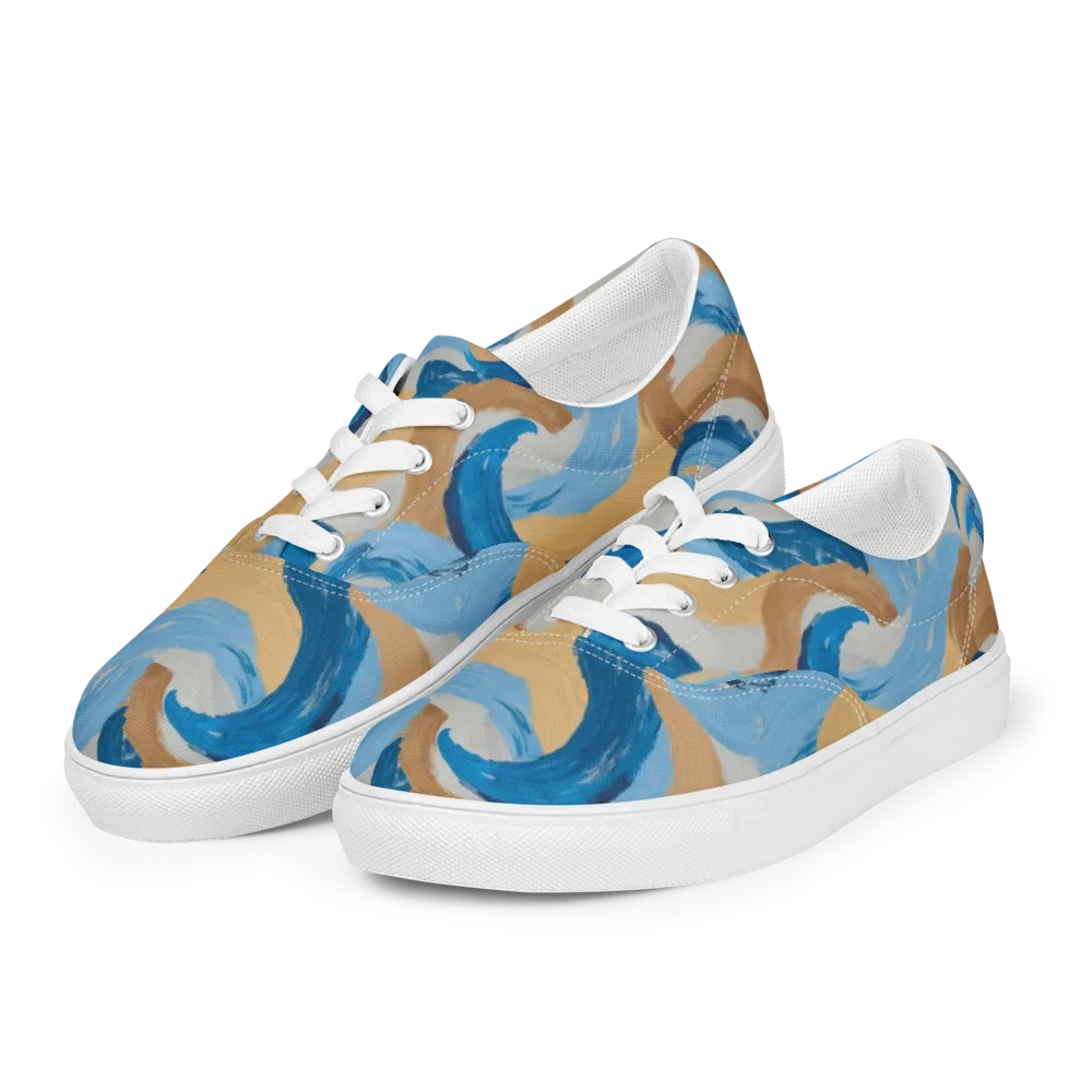 Ochre Swell on Men's Lace-Up Canvas Shoes — Left Front