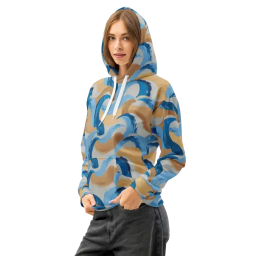 Ochre Swell on a Cotton Hoodie