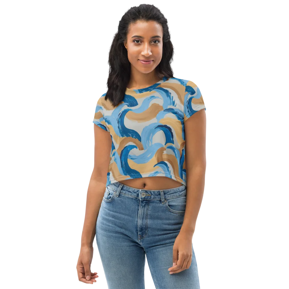Ochre Swell on Crop Tee — Front