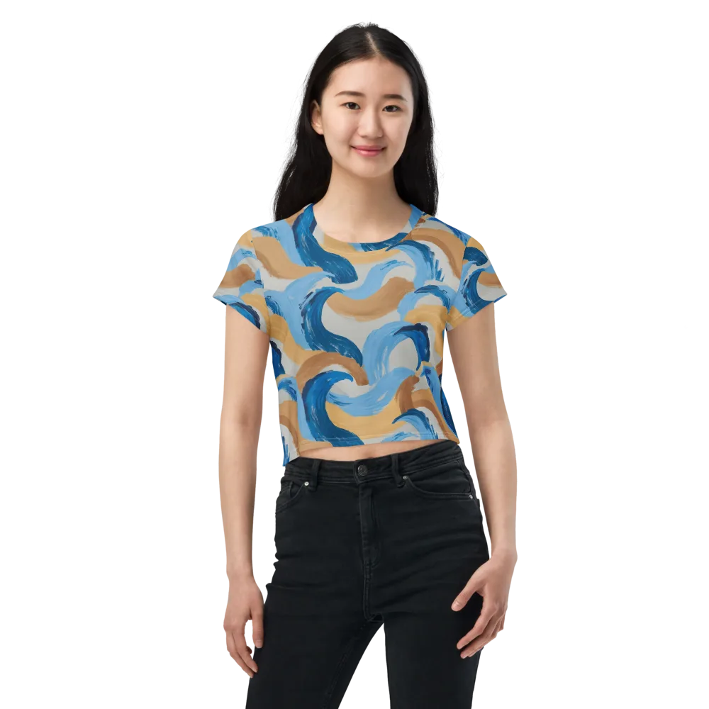 Ochre Swell on Crop Tee — Front