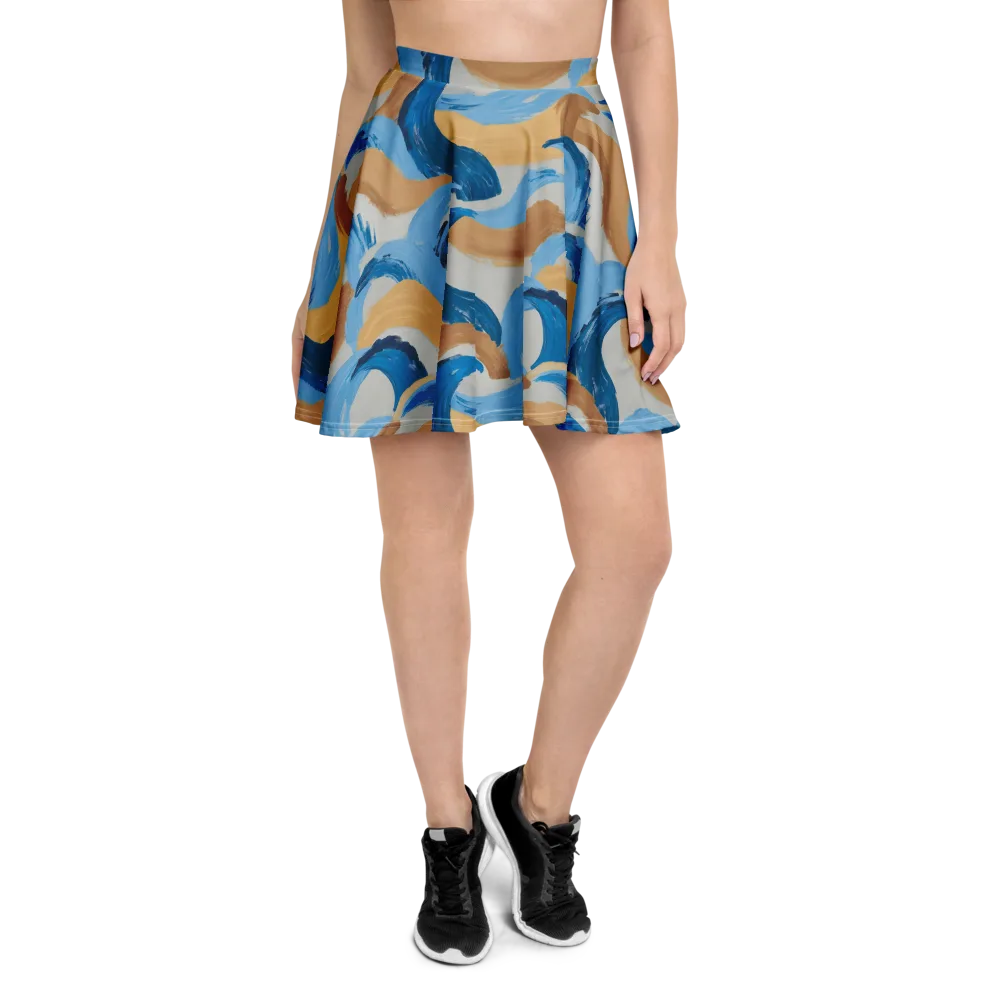 Ochre Swell on Skater Skirt — Front