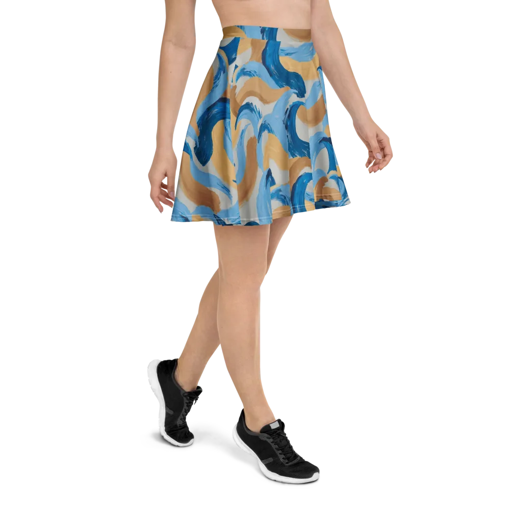 Ochre Swell on Skater Skirt — Right