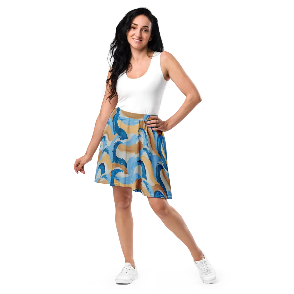 Ochre Swell on Skater Skirt — Front
