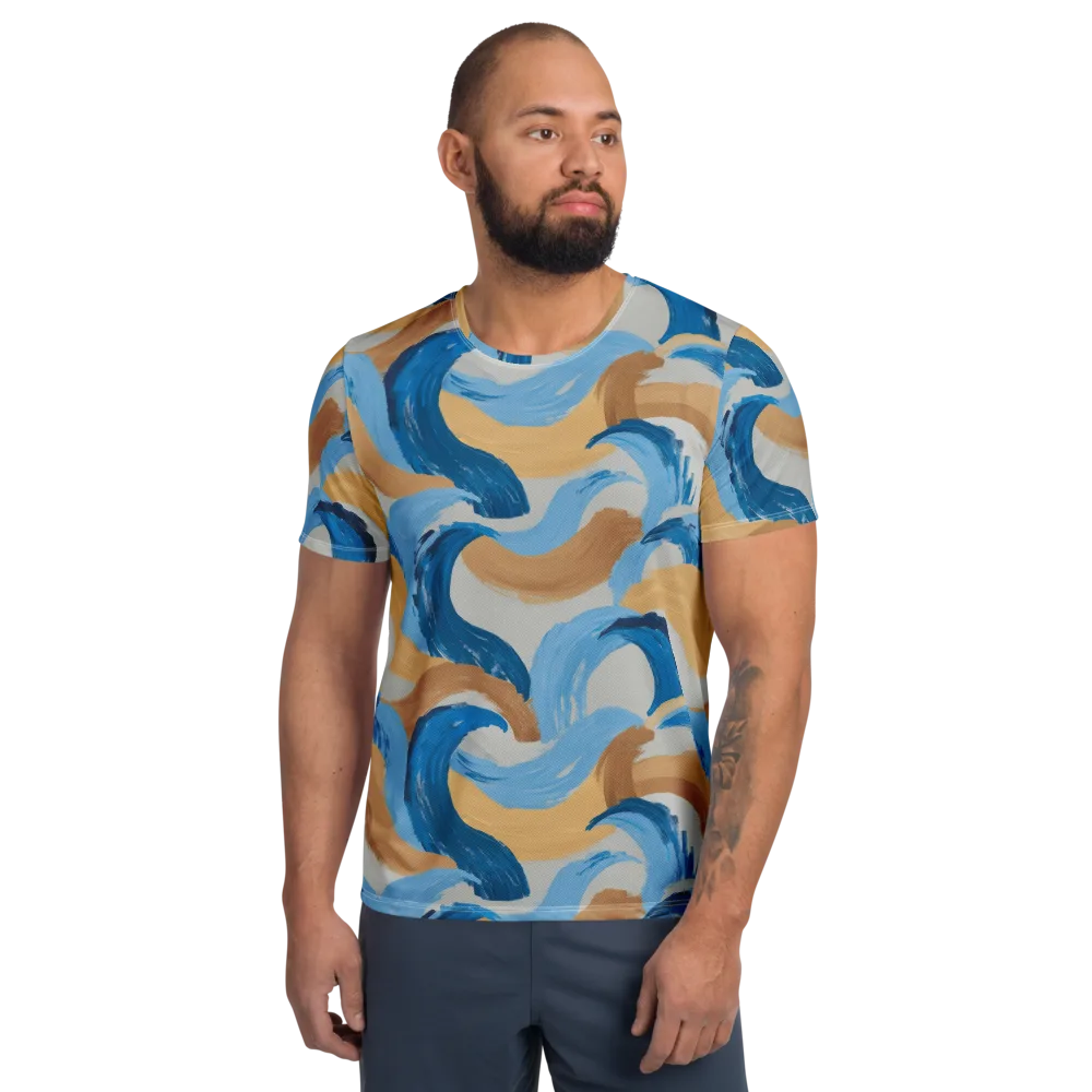 Ochre Swell on Men's Athletic T-Shirt — Front