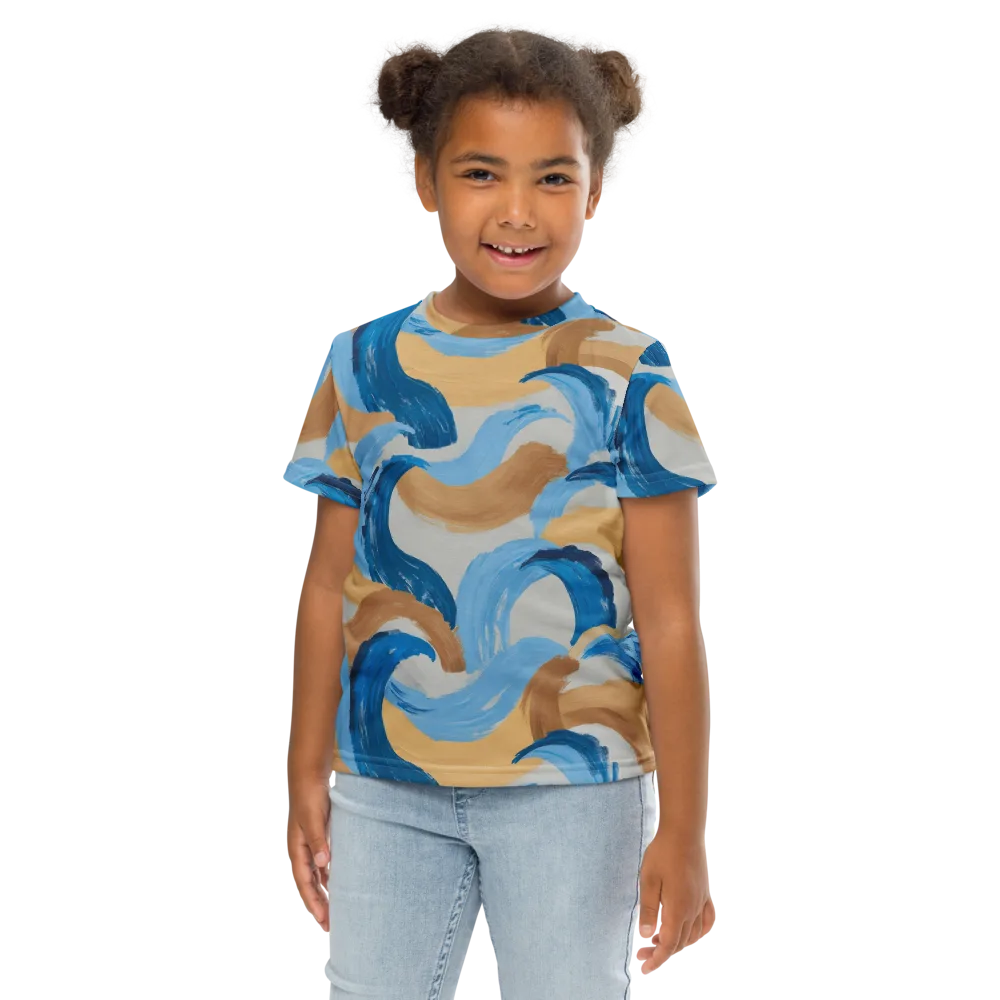 Ochre Swell on Kids Crew Neck T-Shirt — Front