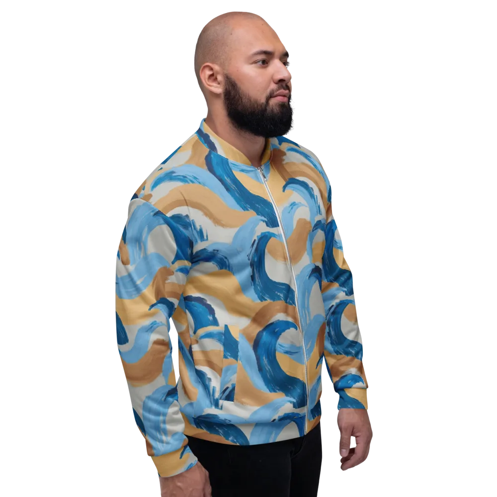 Ochre Swell on Bomber Jacket — Right