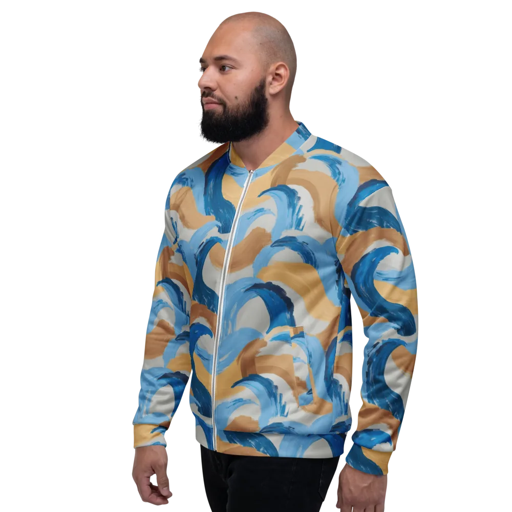 Ochre Swell on Bomber Jacket — Left