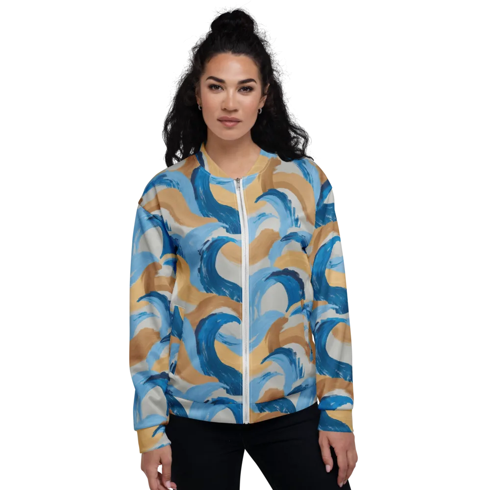 Ochre Swell on Bomber Jacket — Front