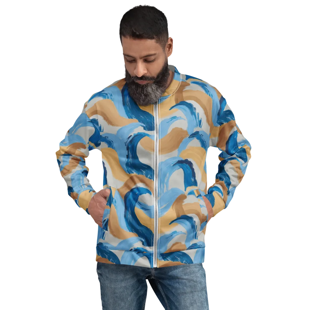 Ochre Swell on Bomber Jacket — Front