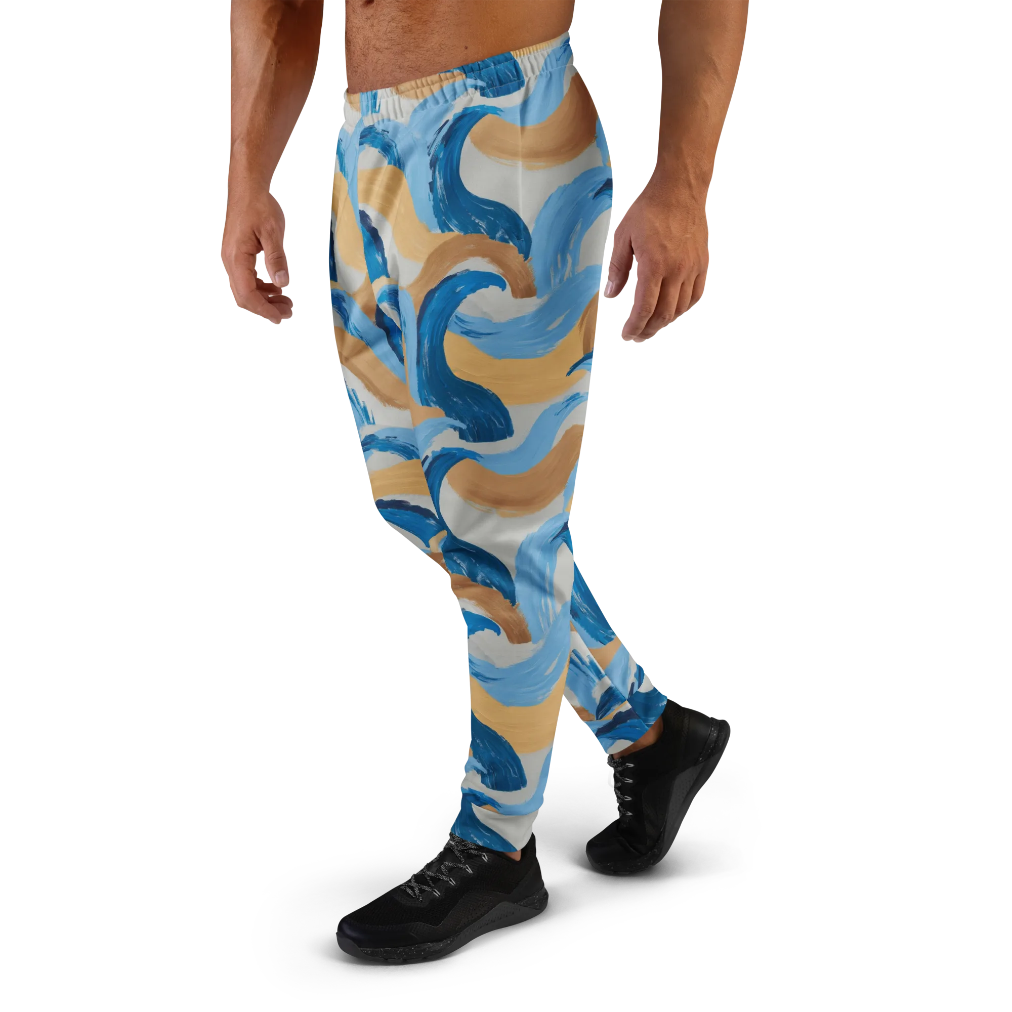 Ochre Swell on Men's Joggers — Left