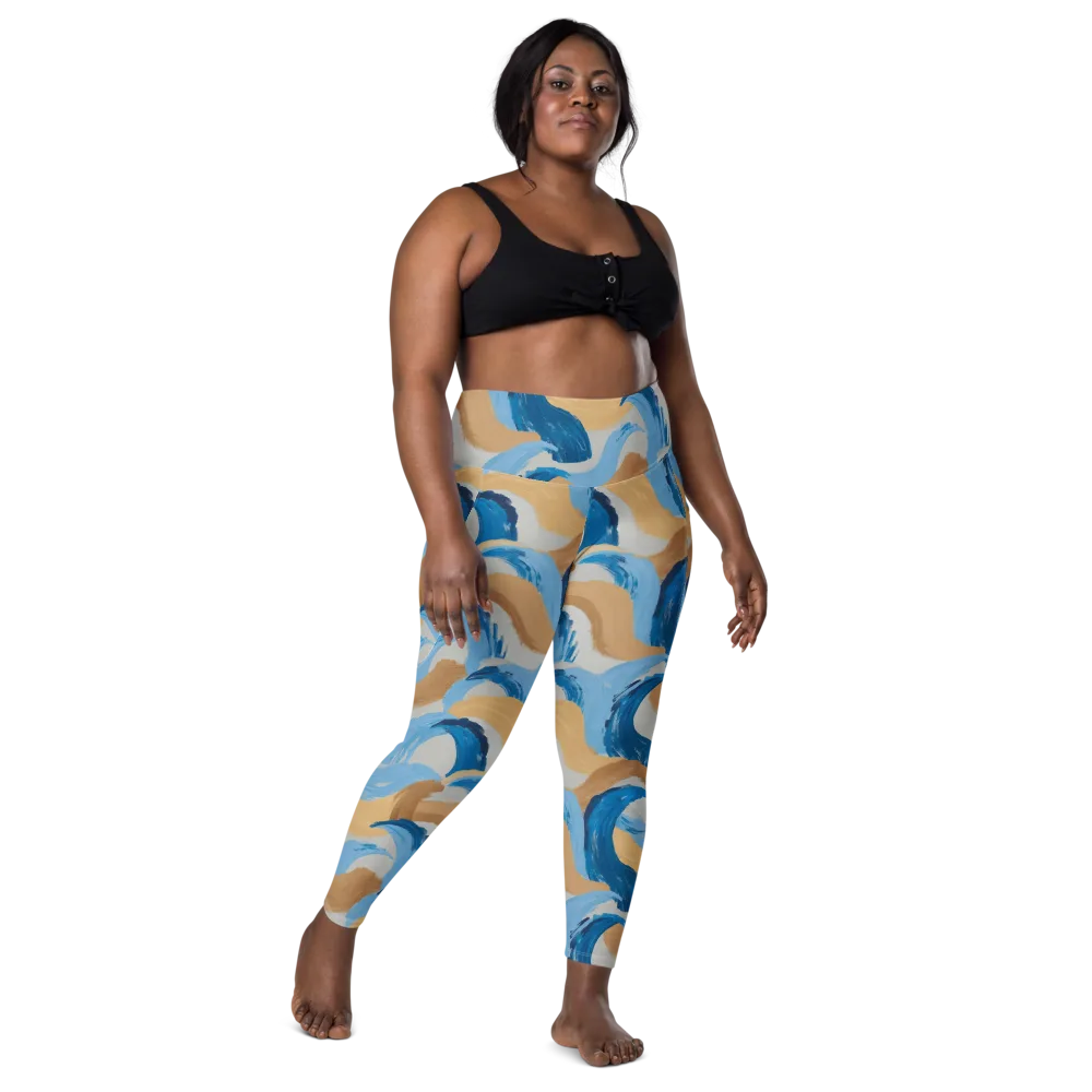 Ochre Swell on Leggings with Pockets — Front