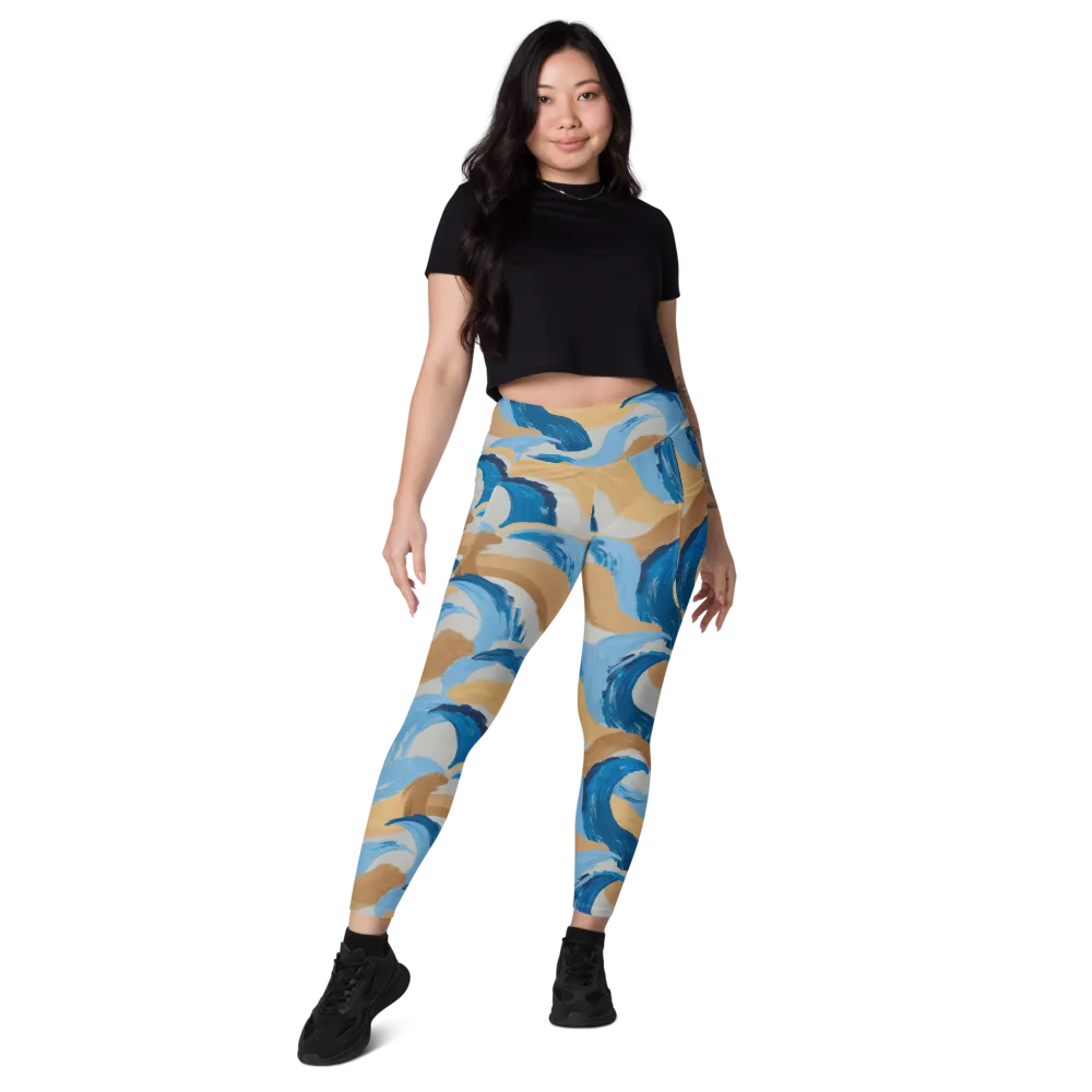 Ochre Swell on Leggings with Pockets — Front