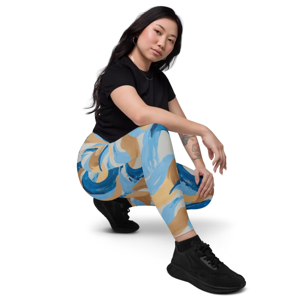 Ochre Swell on Leggings with Pockets — Right Front