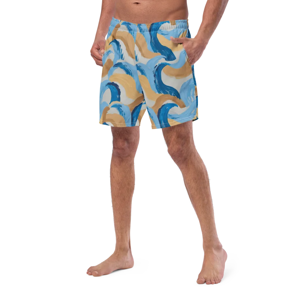 Ochre Swell on Swim Trunks — Left Front