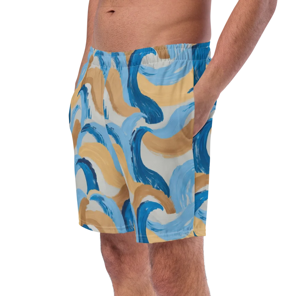 Ochre Swell on Swim Trunks — Left Front