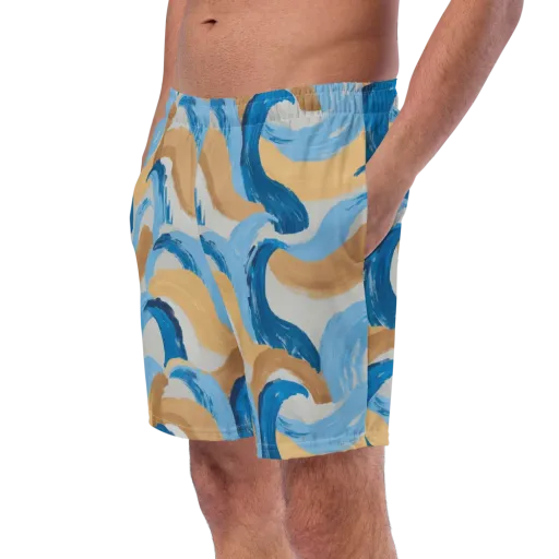 Ochre Swell on a Swim Trunks