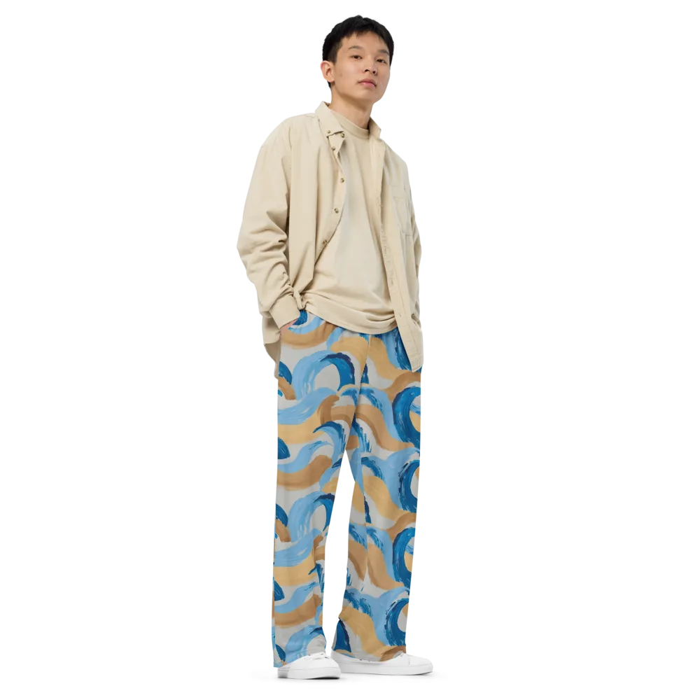 Ochre Swell on Wide-Leg Pants — Right Front