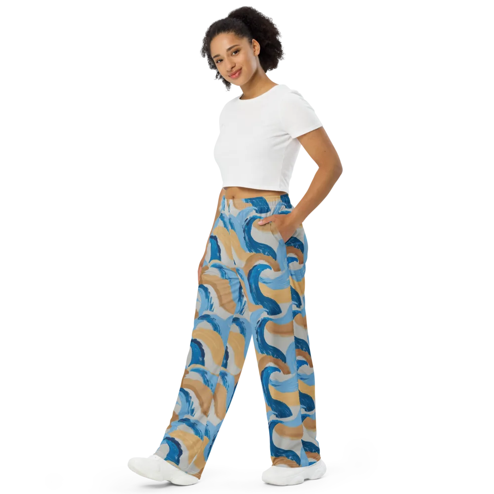 Ochre Swell on Wide-Leg Pants — Left Front