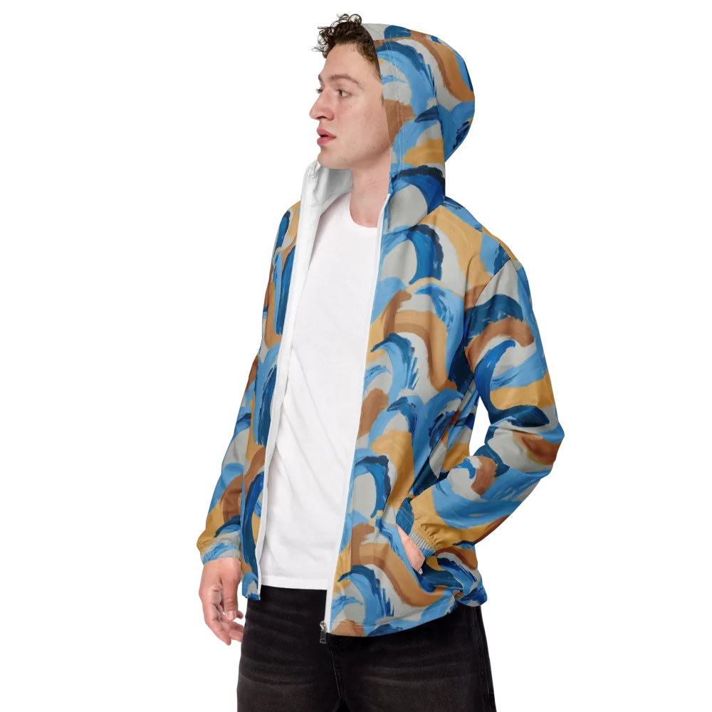 Ochre Swell on Men's Windbreaker — Left Front