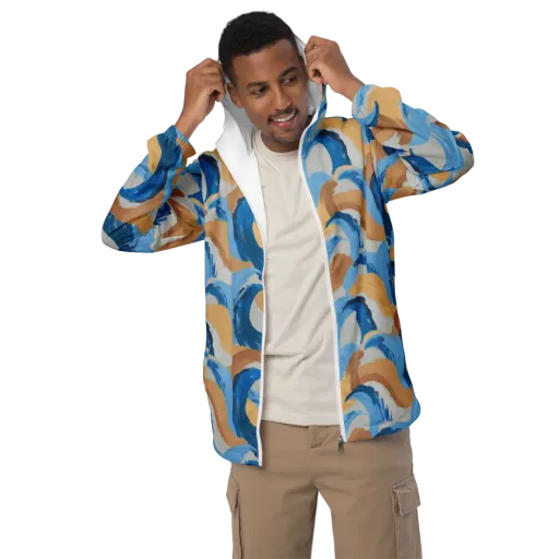 Ochre Swell on a Men's Windbreaker