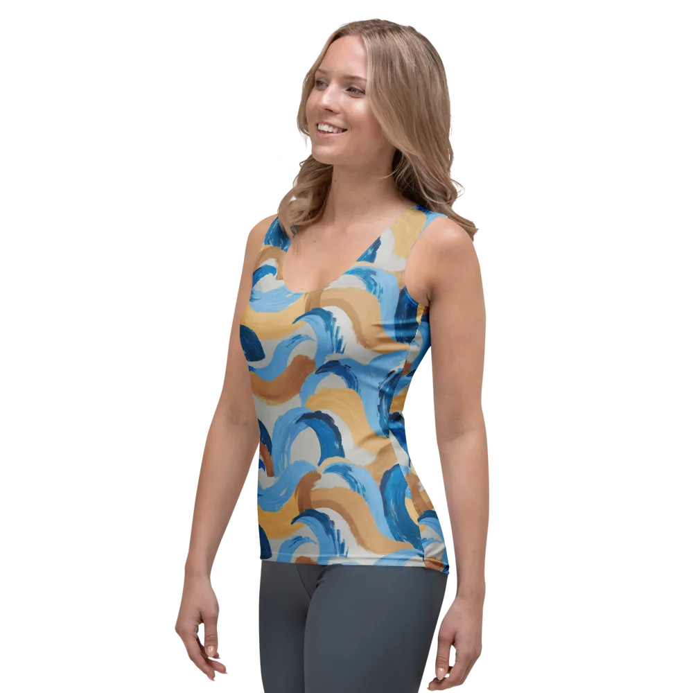 Ochre Swell on Women's Tank Top — Left Front